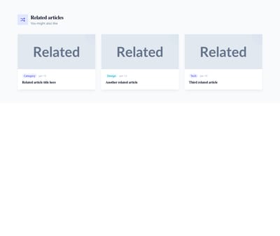 Screenshot of Blog Section Related template