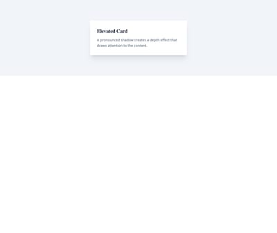 Screenshot of Card Elevated template