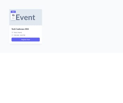 Screenshot of Card Event template