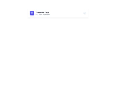 Screenshot of Card Expandable template