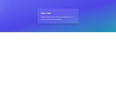 Screenshot of Card Glass template