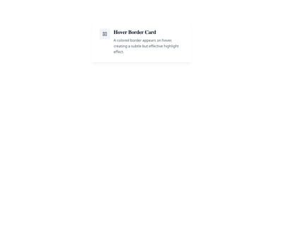 Screenshot of Card Hover Border template