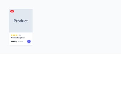 Screenshot of Card Product template