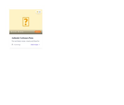 Screenshot of Card Recipe template