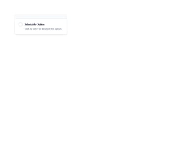 Screenshot of Card Selectable template