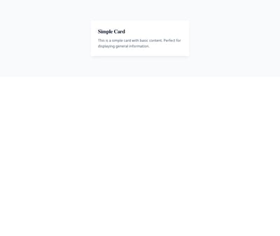 Screenshot of Card Simple template