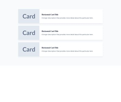 Screenshot of Cards Horizontal template