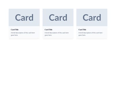 Screenshot of Cards Simple Grid template