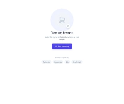 Screenshot of Cart Empty State template