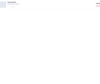 Screenshot of Cart Item template