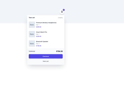 Screenshot of Mini Cart Dropdown template