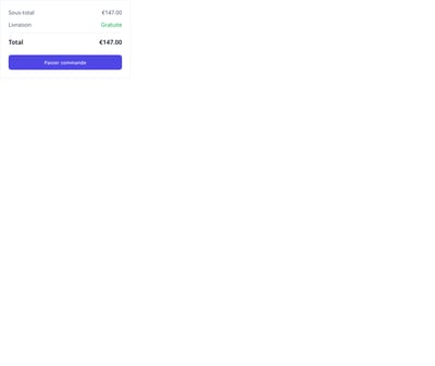 Screenshot of Cart Summary template