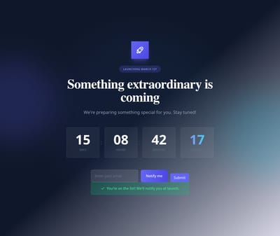 Screenshot of Coming Soon Countdown template