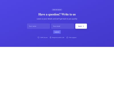 Screenshot of Contact Form Inline template