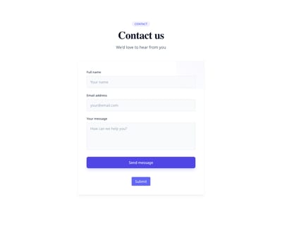 Screenshot of Contact Form Simple template