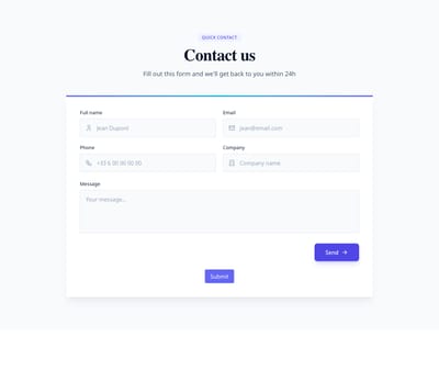 Screenshot of Contact Form Two Columns template