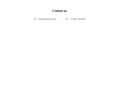 Screenshot of Contact Info Minimal template