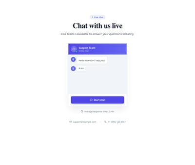 Screenshot of Contact Section Chat template