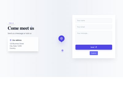 Screenshot of Contact Section Map Background template
