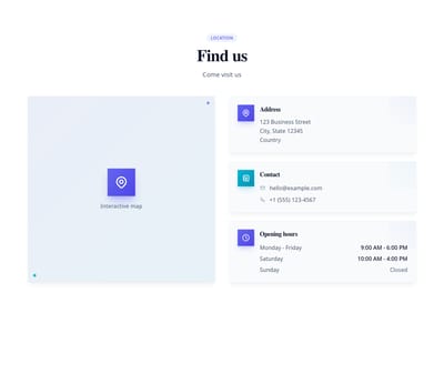 Screenshot of Contact With Map template