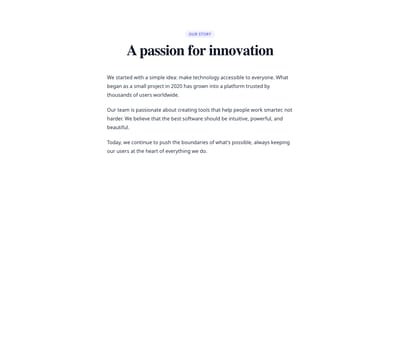 Screenshot of Content Simple template