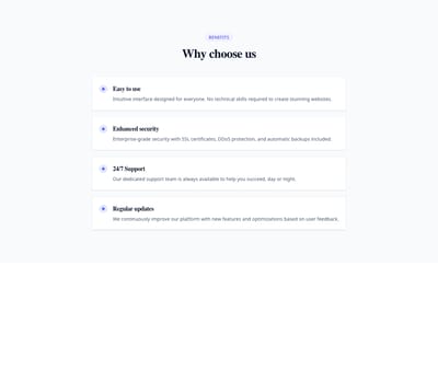 Screenshot of Content Text Bullet List template