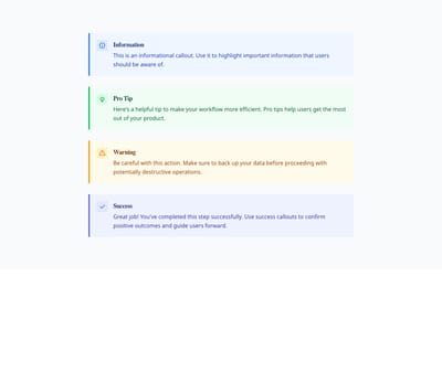 Screenshot of Content Text Callout template