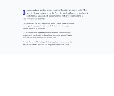 Screenshot of Content Text Dropcap template