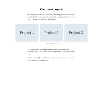 Screenshot of Content Text Gallery Inline template