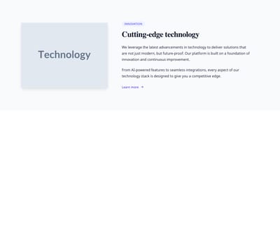 Screenshot of Content Text Image Left template