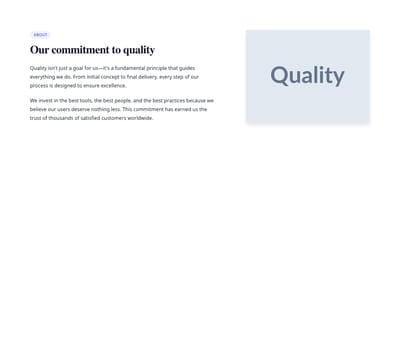 Screenshot of Content Text Image Right template