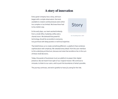 Screenshot of Content Text Image Wrap template
