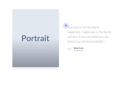 Screenshot of Content Text Quote Image template