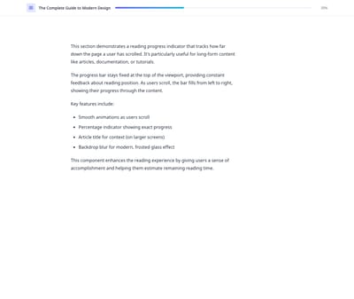 Screenshot of Content Text Reading Progress template