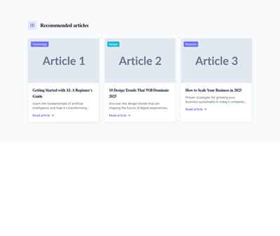 Screenshot of Content Text Related template