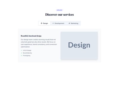 Screenshot of Content Text Tabs template