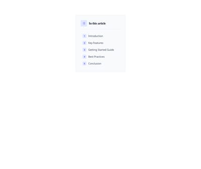 Screenshot of Content Text TOC template