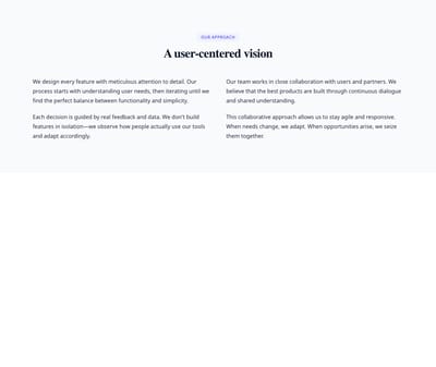 Screenshot of Content Text Two Columns template