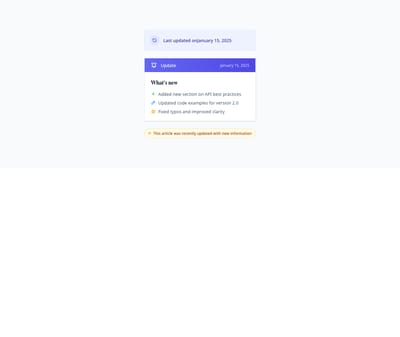 Screenshot of Content Text Update Notice template