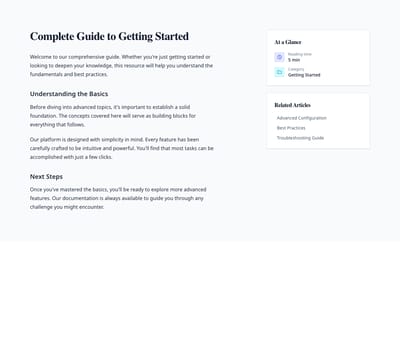 Screenshot of Content Text with Sidebar template