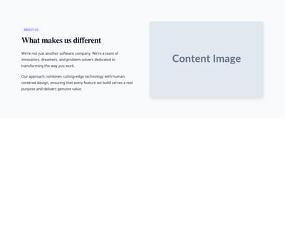 Screenshot of Content with Image template