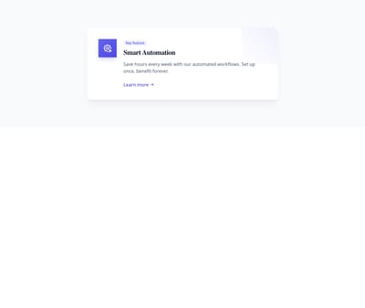 Screenshot of CTA Card Feature template