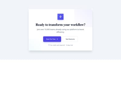 Screenshot of CTA Card Simple template