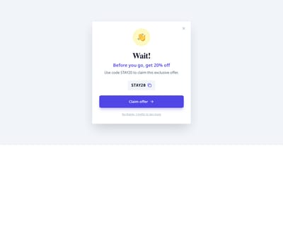 Screenshot of CTA Exit Intent template