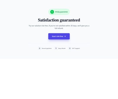 Screenshot of CTA Guarantee template