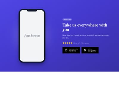 Screenshot of CTA App Download template