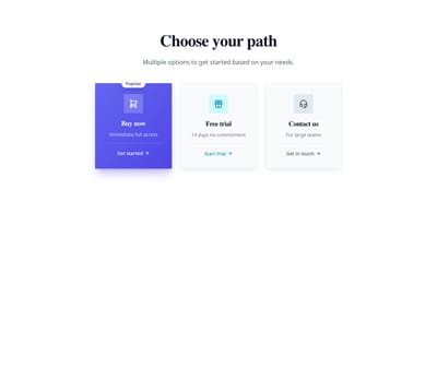 Screenshot of CTA Multi Option template