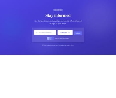 Screenshot of CTA Newsletter template