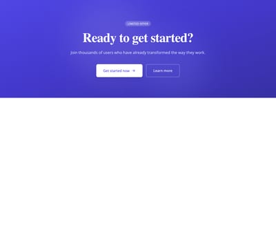 Screenshot of CTA Simple Centered template