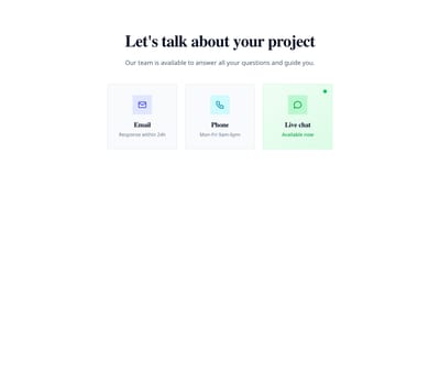 Screenshot of CTA Contact template